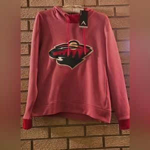 Women's Minnesota Wild Antigua Axe Bunker Tri Blend Pullover Hoodie